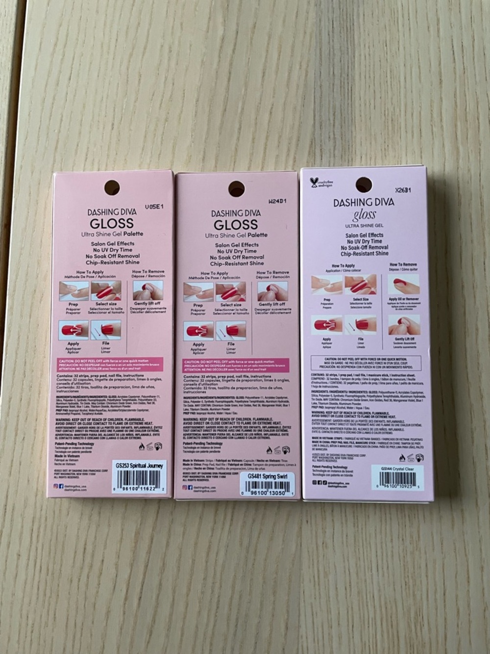 Dashing Diva Gloss Gel Nail Strips - Pastel Blue & Pink Sets 3 packs NWT - Picture 4 of 4